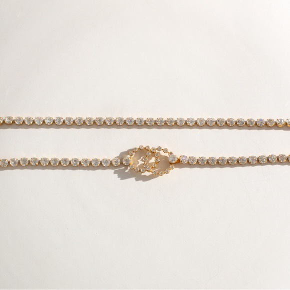 Chanel Vintage Barbie 1995 Crystal Rhinestone Embellished Chain Waist Gold Belt - Picture 10 of 16